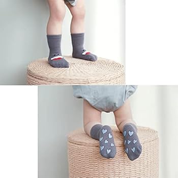 Toddler Crew Socks - 5 Pairs Baby Cotton Solid Socks Kids Neutral Socks For Boys Girls 0 8 Years