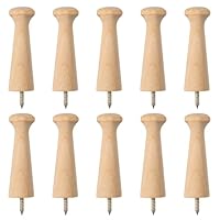 10 PCS Wooden Shaker Peg Screw Wooden Pegs 9.2 cm Unfinished Wood Shaker Racks for Hanging Clothes Hats Towel Paint DIY(Wood Color)