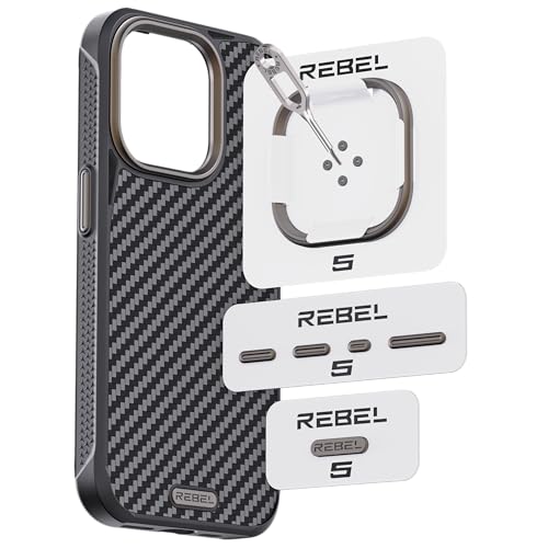 REBEL GEN6/GEN5 Metal Components Upgrade Kit [CNC Aluminum Full Set] Lens Ring, Complete Buttons & Logo Pack for iPhone 16 Pro Max/16 Pro/15 Pro Max/15 Pro/14 Pro Max & Flex Cases (Gunmetal Bronze)