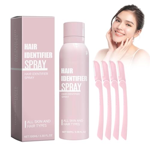 Spray de reconocimiento del cabello para el afeitado facial, 100 ml spray para el reconocimiento del vello facial Dermaplaning, spray hidratante y cuidado de la piel, spray para el afeitado facial en