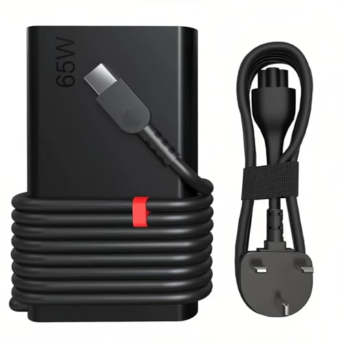 Byprlvps New Slim 65W USB C Laptop Charger Compatible with Lenovo ThinkPad/Yoga/Chromebook X1 T14 T15 T16 T480 T480s T490 T490s T570 T580 T590 E480 E580 L480 X280 C740 C940 C930 Type-C UK AC Adapter