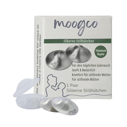 MOOGCO Silberhütchen Stillen Regular – Stillhütchen aus Silber, 2 Stück – Stillhütchen Standardgröße aus Silber (Standard)