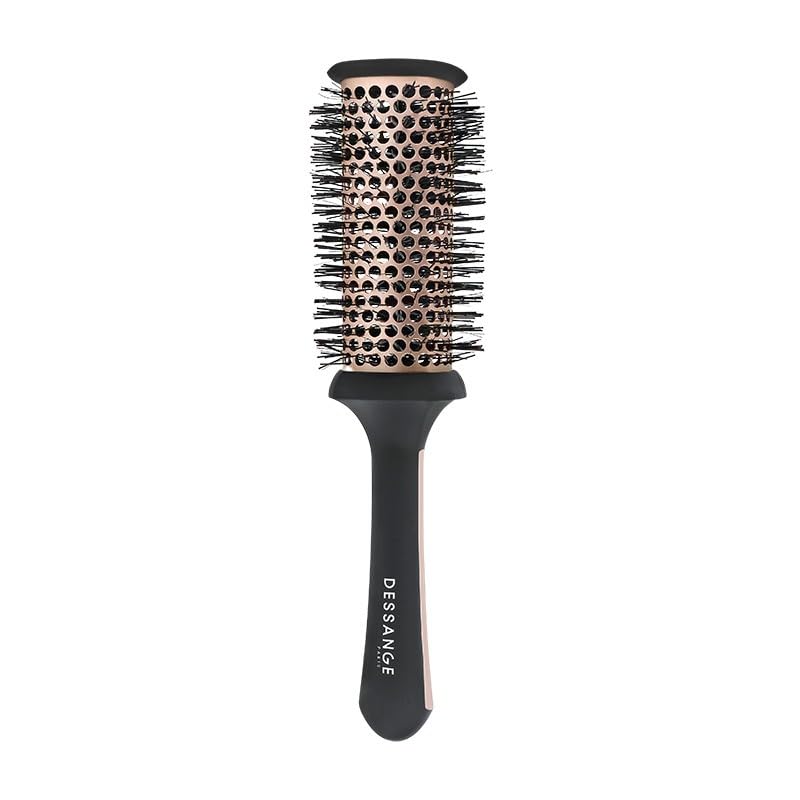 DESSANGE - Brosse Brushing Nylon Aérée - Revêtement Céramique - Brosse Ronde - Fibre Ionique - Cheveux Brillant - Séchage Rapide - Boucle - Ondulation