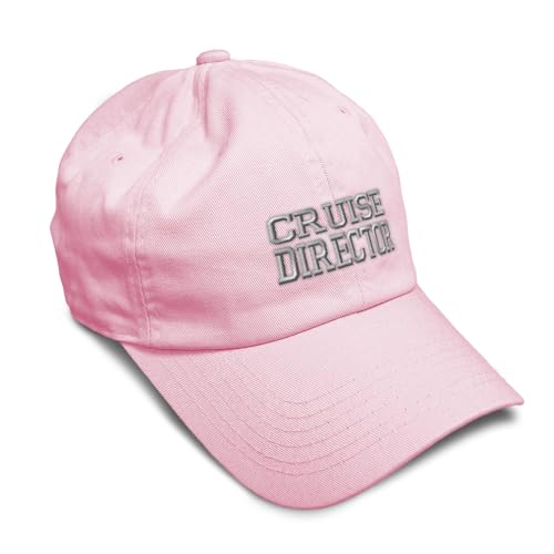Speedy Pros Soft Baseball Hat Embroidered Dad Hat Cruise Director Embroidery Men & Ladies Baseball Cap Cotton Soft Pink Design Only