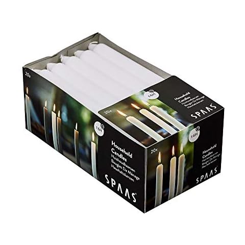 Spaas Unscented Tapered Dinner Candles, 20 Pack Cover