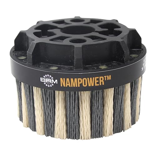 Image of Brush Research ADD10038180 Nampower Dot Type Abrasive Disc Brush, Combination Silicon Carbide /Ceramic Filament, 100mm Diameter, 38mm Bristle Length (Pack of 1)