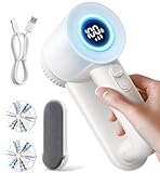 Levapelucchi Elettrico, 2 in 1 Togli Pelucchi Elettrico con Spazzola Anti Pelucchi, 2000 mAh Batteria Ricaricabile Integrata, 2 Lame Sostituibili, 3 Velocità Regolabili, Display LED, Cavo USB-C