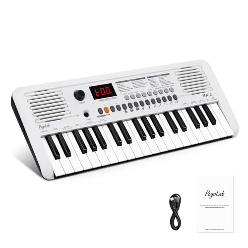 POGOLAB MK-2 Mini piano à clavier électronique pour enfants avec 37 touches, 40 chansons, 200...