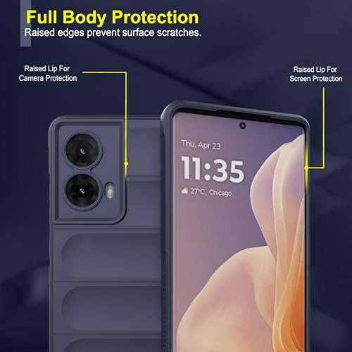 Image of amazon basics Back Case Cover for Motorola Moto G85 5G | Compatible for Motorola Moto G85 5G Back Case Cover | Liquid Silicon Magic with Camera Protection | Sapphire