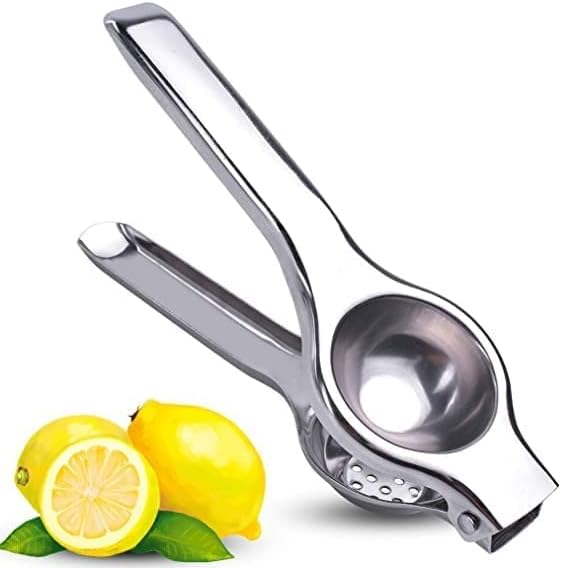 Lemon Squeezer - Stainless Steel Citrus Juicer with Sturdy Handles Manual Juice Squeezer - Hand Lime Fruit Press Juicer - Safe Quick and Easy-to-Clean Design