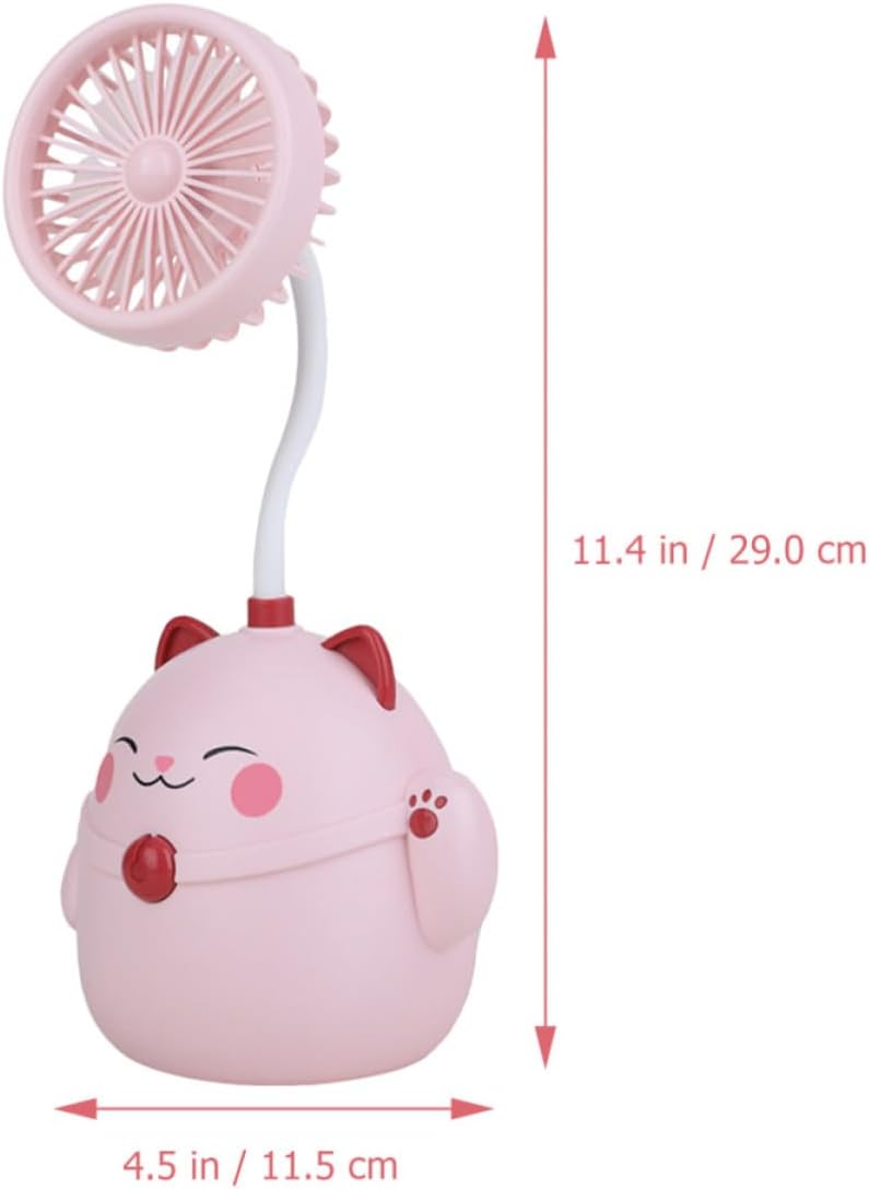 USB Small Desk Fan with Cute Cat Design, 360° Rotation and Non-slip Bottom, Portable and Quiet Electric Fan for Dorm or Home Use