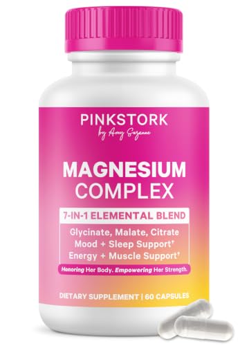 Pink Stork Magnesium Complex for Women bottle, 60 capsules — the 60-count size that makes it the shortest-running bottle in this set