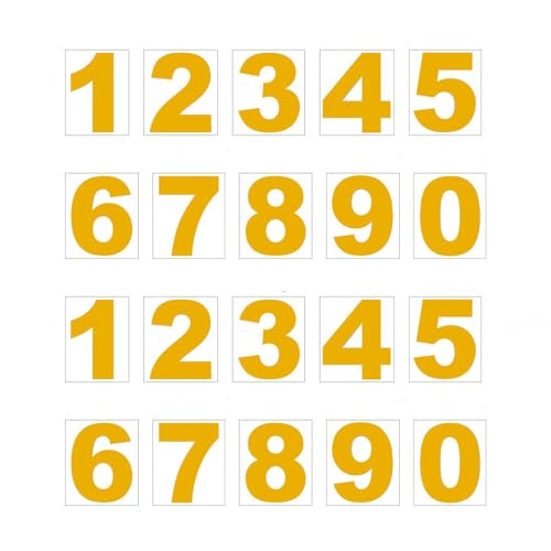 Image of Vinyl Number Wall Glass Vehicle Sticker, 1.5 Inches Yellow (Set 2)