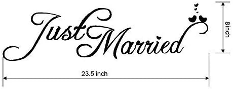 Just Married Car Decals Just Married Window Stickers Window Cling 8' x 23.5' White