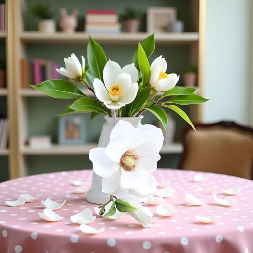 Weiße künstliche Magnolie, künstliche Seidenblume, Einzelblumen, Heimdekoration, Wohnzimmer, Schlafzimmer, Garten, Party, Hochzeit, Dekoration in Töpfen, Vasen für Schreibtisch, Tisch, künstliche