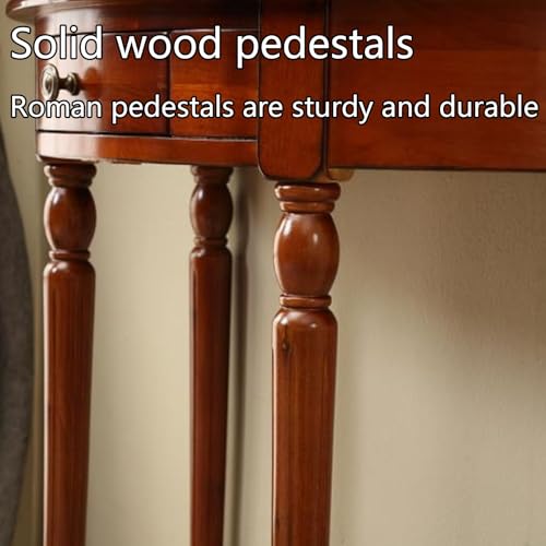 Mesa consola de madera negra para decorar recibidor moderno 7
