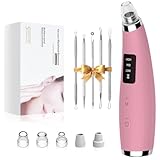 Blackhead Remover Pore Vacuum - Blackhead Remover for Face with 5 Attachments & 3 Suction Levels - Blackhead Vacuum removers for Women & Men (Matte Pink)