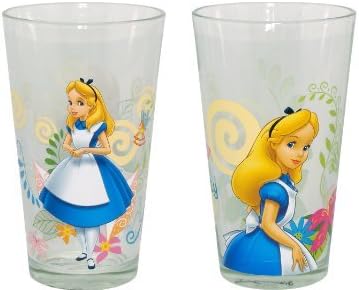 Disney Glass Alice in Wonderland Tumbler, 16-Ounce, Set of 2 by RSquared