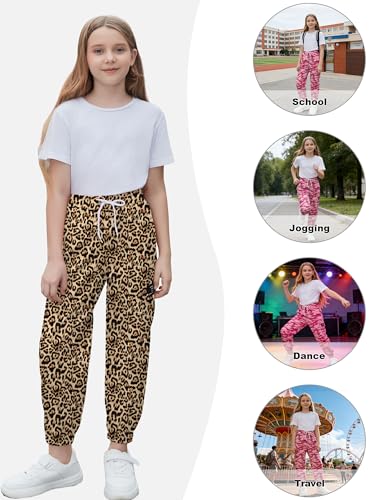 Image of Cromoncent Girls & Womens Camo Print Cargo Pants Outdoor Lightweight Jogger Baggy Pants, 6 Years - XX-Large