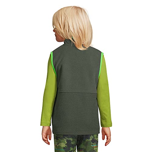 Lands' End B Grid Fleece Vest Beetle Kids Medium #TOP2