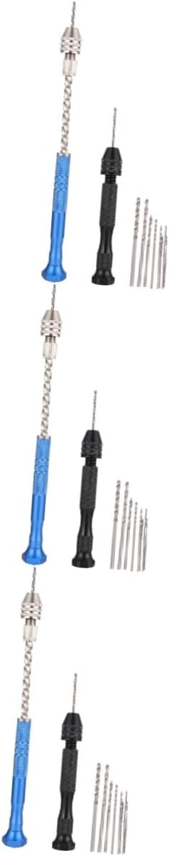 ARTIBETTER 3sets Hand Drill Kit Manual Jewelry Making Drills Steel Twisted Bits for Precision Crafting for Resin Projects Portable Tool