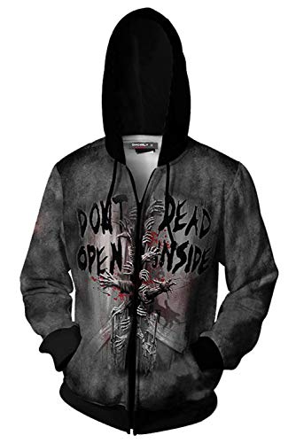 RedJade Abrigo Sudadera con Capucha Vaina Chaqueta con Capucha Encapuchado Animado Unisexo Manga Larga The Walking Dead