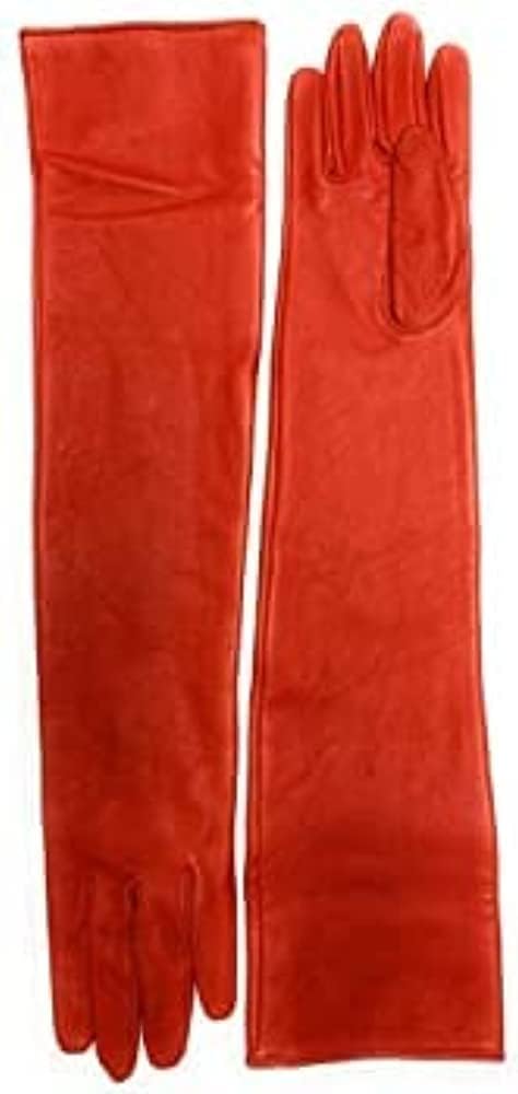 Women's Genuine Sheep Leather Ladies Long Opera Evening Party Dress Gloves (60-62 cm) Long