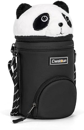 Cwatcun D162 Medium Camera Lens Cylinder Cartoon Panda Camera Lens Protective Cover