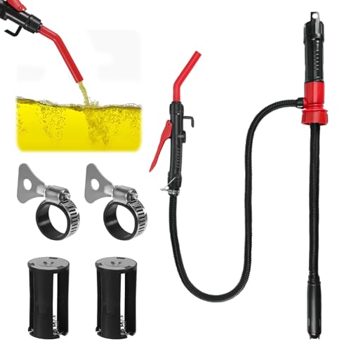 Yuwjoowee Fuel Syphon Pump,Battery Operated Transfer Pumps With Quick Stop Nozzle Upgrade Hose For Gasoline Fuel Fish Tank Garden