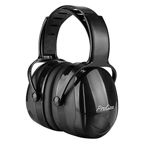ProCase Noise Reduction Safety Ear Muffs SNR 36dB Earmuffs for Ear Hearing Protection - Black