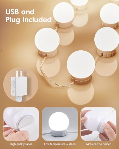 image for Brightown 14 Bulb Dimmable Hollywood Makeup Mirror Lights, 22Ft Adjust