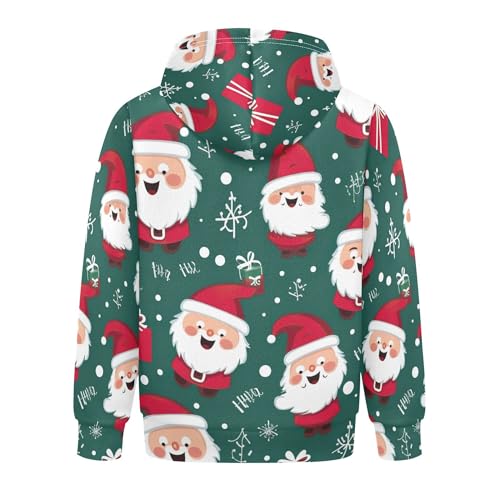 Kids Hoodies Sweaters Christmas Santa Claus Hooded Sweatshirts with Big Pockets for Boys Girls B04000302