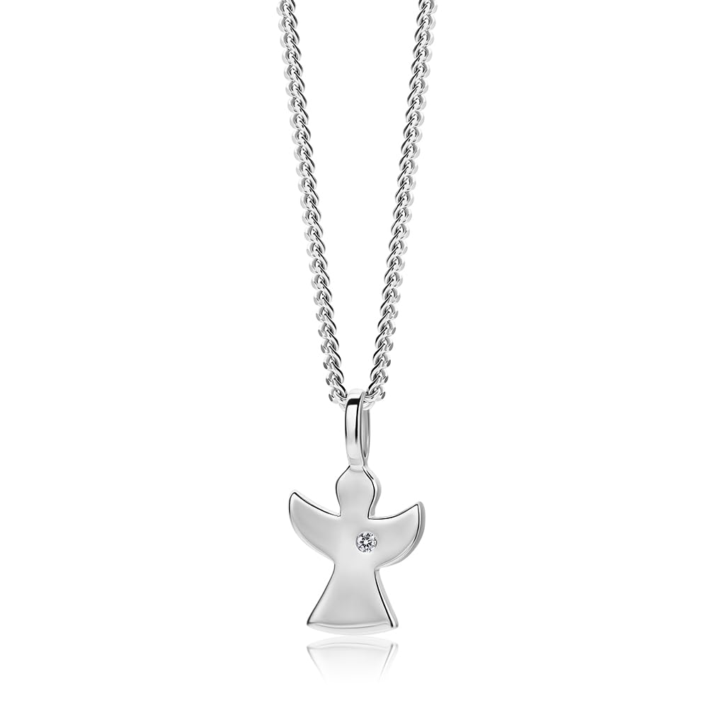 MIORE Collana Cuore Donna con Zirconi in Argento Sterling 925, Ciondolo Cuore con Catena dal design moderno, anallergico. Ciondolo con Catenina Coda di Topo Lunga Cm 45 : Miore