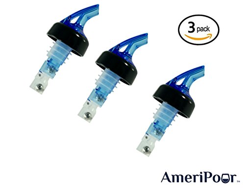 Ameripour - Measured Pourer - Liquor Bottle Pourers - Collared - (3Pk) Made 100% In The Usa. Bar Spouts That Don't Leak - No Cracks, Just A Perfect Cocktail Pour Everytime. Great For Wine Too! (1.5Oz) #TOP2