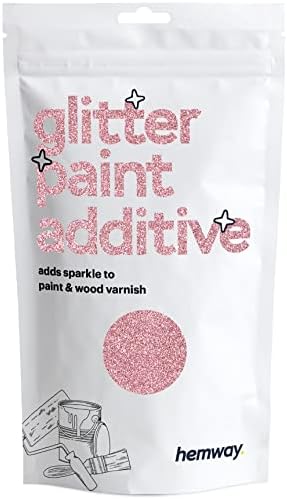 Hemway Pink Holographic Glitter Paint Additive 100g / 3.5oz for Acrylic Latex Emulsion Paint - Interior & Exterior Wall, Ceiling, Wood, Varnish, Dead Flat, Matt, Gloss, Satin, Silk