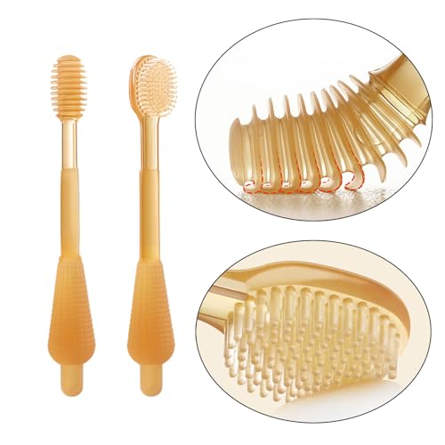 Zahnbürste für Neugeborene, weiches Silikon, Massagezahnbürsten-Set, Zungenbürste, Säuglings-zu-Kind-Zahnbürsten-Set, Zungenreiniger – Bild 3