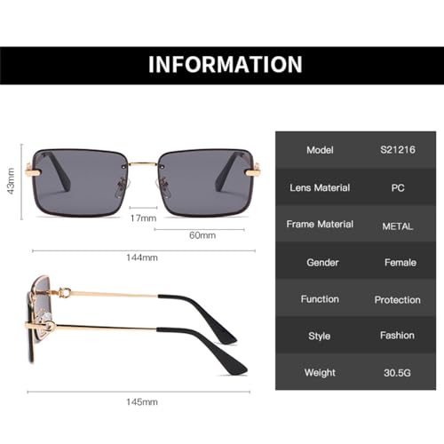 CGZWFERA-Retro Sunglasses Women Rimless Gradient Alloy Sun Glasses Shades Ladies Frameless Eyeglasses UV4003