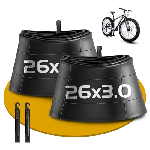 2er-Pack 26 Zoll Schlauch AV32mm Ventil, 26 x 3.0 Pannensichere Fahrradschläuche Kompatibel 26 Zoll EBike/Elektrofahrrad/Mountainbike