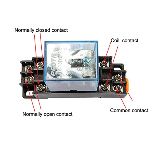 Uxcell Electromagnetic Power Relay, Ac110/120V Coil Red Indicator Light 8 Pin Dpdt Electromagnetic General Purpose Power Relay + Socket Base Jqx-13F #TOP5