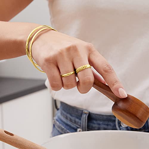 Canaria 10Kt Yellow Gold Rounded Bangle Bracelet #TOP5