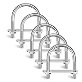 5 Stück U Bügel mit Gewinde M6 60 x 80 mm Bügelschraube Edelstahl 304 Bügelschelle U-Bolzen Bügelbolzen mit Muttern Rahmengurte für Zaunbefestigung Rohr Befestigung