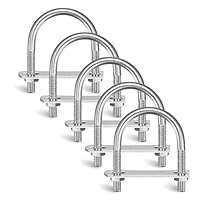 5 Stück U Bügel mit Gewinde M6 60 x 80 mm Bügelschraube Edelstahl 304 Bügelschelle U-Bolzen Bügelbolzen mit Muttern Rahmengurte für Zaunbefestigung Rohr Befestigung