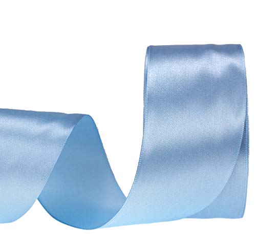 Atrbb 25 Yards 2 Inches Satin Ribbon For Wedding,Handmade Bows And Gift Wrapping (Light Blue) #TOP16