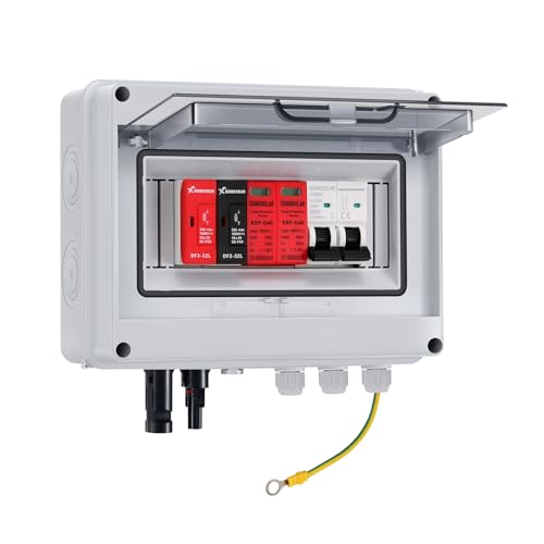 VOU 600V Solar DC PV Combiner Box for Solar Panel,1 String with Lightning Arrester Connector for...