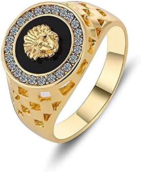 LIDAYE Lion Animal Rings Male Rhinestone Gold Lion Head Men Rings Jewelry Women Gift