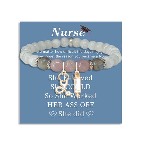 Image of Nurse Graduation Gifts for Women,Class of 2025 Nurse Bracelets with Stethoscope Injector, Nurses Week Gift Nurses Appreciation Gifts