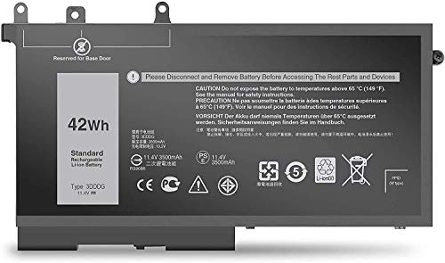 K KYUER 42Wh 3DDDG Batterie pour Dell Latitude 5280 5288 5290 5480 5488 5490 5491 5495 5580 5590 E5280 E5480 E5580 E5490 E5590 Dell Precision 3520 3530 Series 3VC9Y 049XH 45N3J 80JT9 RRJDX 451-BBZP Cover