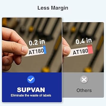 SUPVAN Label Maker E11 with 1 Roll Yellow Continuous Label & 1 Roll White Continuous Label