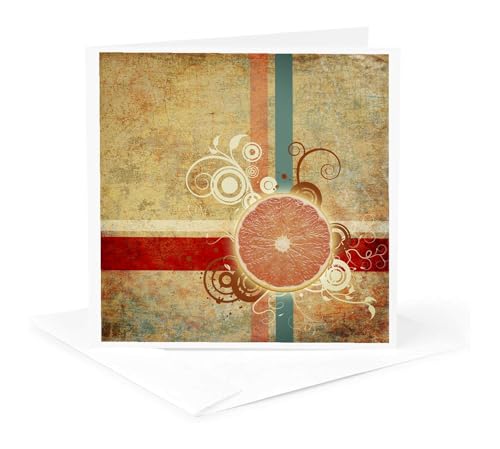 Cartes de vœux pamplemousse design fruit grunge 15,2x15,2 cm - 5