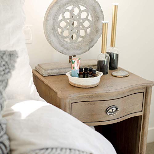 Naturalcozy 5-Piece Round Small Woven Baskets Set - 100% Natural Cotton Rope Baskets! Key Tray, Kids Montessori Toys, Bowl For Entryway, Jewelry Remote Fruits Desk Home Decor Shallow Catchall Baskets #TOP5